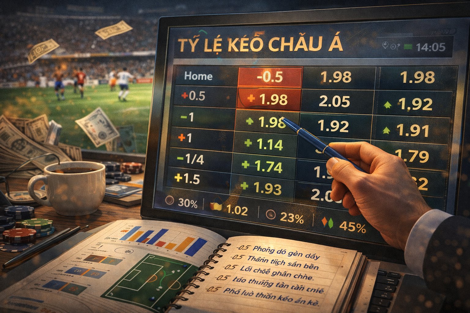 Tỷ lệ kèo châu Á và bóng đá