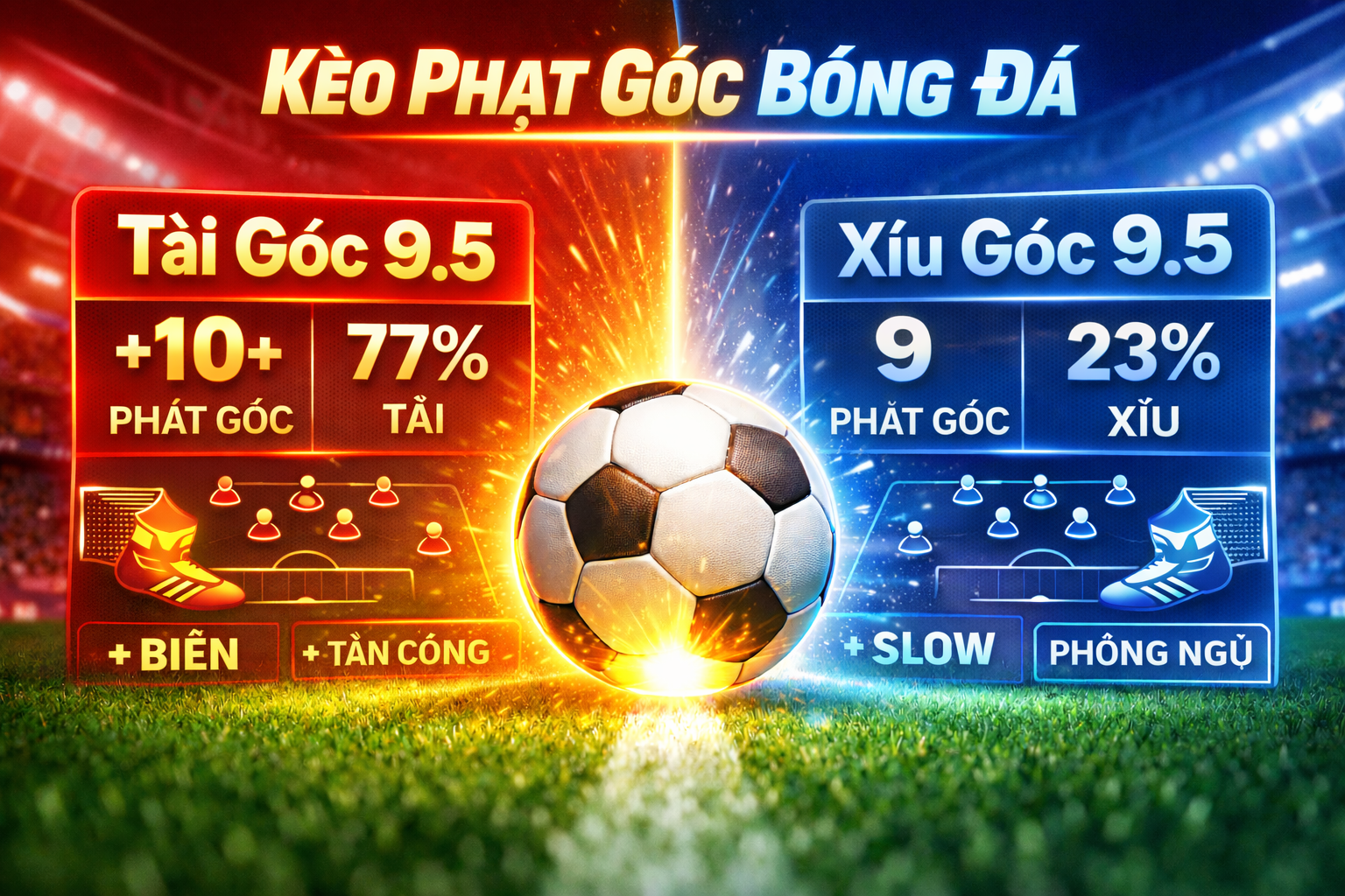 Kèo phạt góc bóng đá 9.5