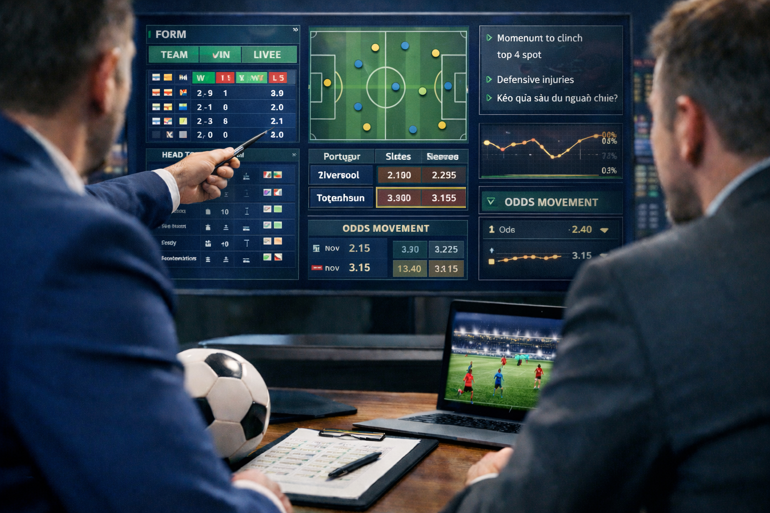 Phân tích dữ liệu bóng đá trực tiếp